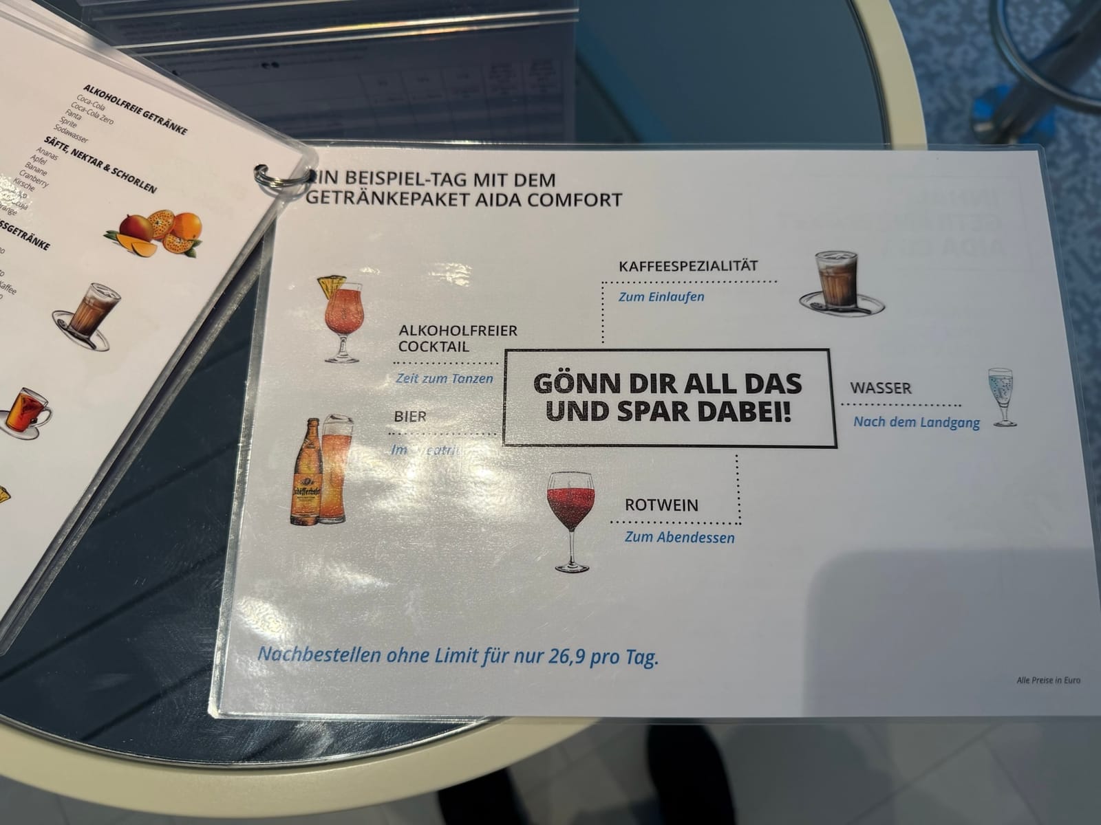 Praxistest: Lohnt sich ein Getränkepaket bei AIDA?