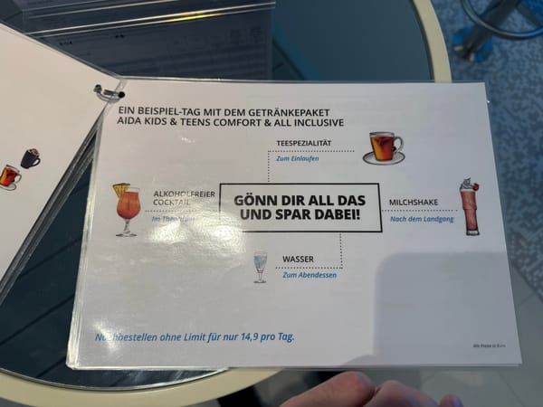 Praxistest: Lohnt sich ein Getränkepaket bei AIDA?